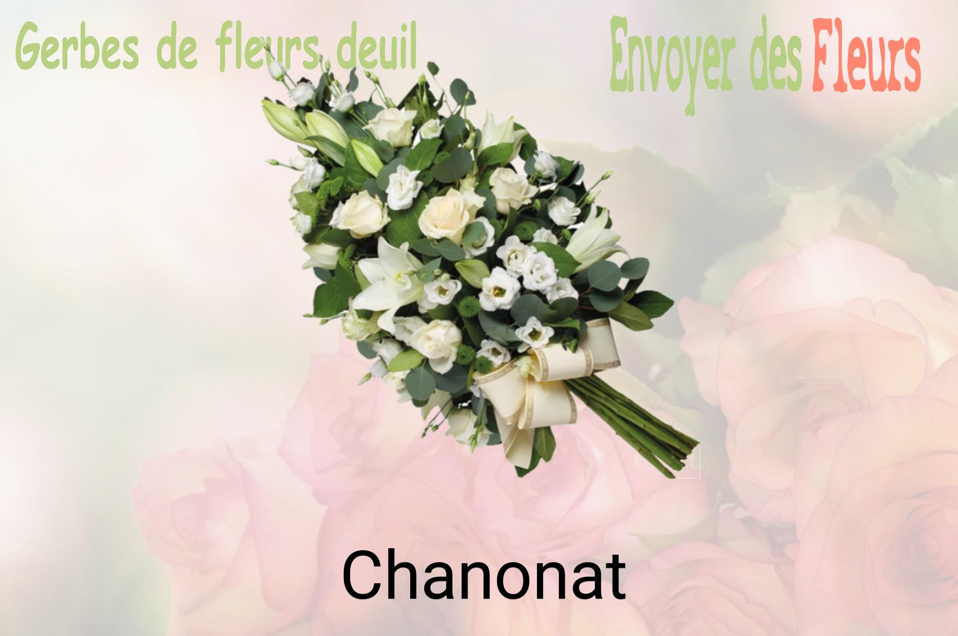 Gerbe de fleurs de deuil livrée à Chanonat